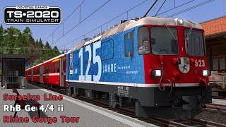 Train Simulator 2020  Surselva Line  RhB Ge 44 ii  Rhine Gorge Tour [upl. by Nahttam992]