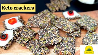 Healthy Seed Crackers Recipegluten freeketo low carb and veganhow to makeEasy keto seed crackers [upl. by Akinar]