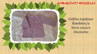 💛💘💝💖 Golfino per Bambino a Uncinetto Facile Tutorial TopDown per Principianti crochet handmade [upl. by Azrim555]