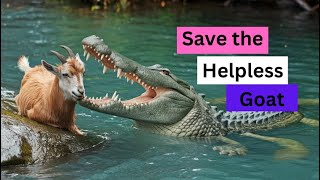 🐊 Crocodiles Hunt a Helpless Goat A Wild Encounter 😱🐐 [upl. by Ahsenav]