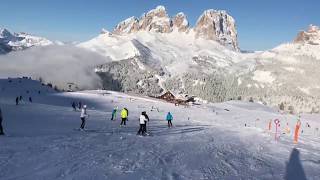 Canazei Belvedere ski area Val di Fassa Dolomiti [upl. by Lanaj]