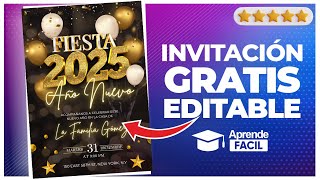 Invitacion Fiesta de año nuevo 2025 [upl. by Einad]