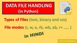 2Data File Handling in python programming  Types of files  File modes  CBSE class XII CS [upl. by Amiel]