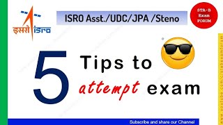 5 tips to attempt an exam  ISRO Assistant UDC JPA Steno [upl. by Herwick]