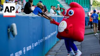 Olympic Phryge mascot can be seen all over Paris during the Olympics [upl. by Anoiuq954]