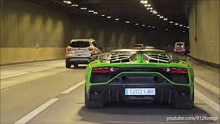 Aventador SVJ RACE EXHAUST INSANE TUNNEL SOUND amp DOWNSHIFTS [upl. by Doolittle]