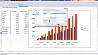 Diagramme erstellen mit Open Office Calc Balkendiagramm Liniendiagramm etc [upl. by Eesak]