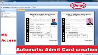 Automatic Admit Card creation in MS Access [upl. by Bartie]