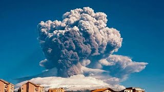 Italys Mount Etna volcano spewing smoke and ash in new eruption [upl. by Eisen]