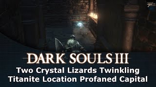 Dark Souls III Two Crystal Lizards Twinkling Titanite Location Profaned Capital [upl. by Santa113]