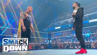 THE ROCK STARES DOWN ROMAN REIGNS  WWE SmackDown Highlights 2224  WWE on USA [upl. by Hsetim843]