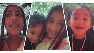 North West and Chicago West LIPSYNC Eminems ‘Real Slim Shady’ on TikTok [upl. by Arihat645]