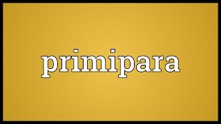 Primipara Meaning [upl. by Johnath]