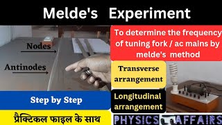 Meldes Experiment  To determine the frequency of tuning forkac mains by meldes method [upl. by Nilok96]