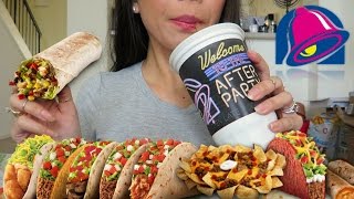 English Mukbang  Taco Bell  ASMR  Eating Show [upl. by Ellinej]