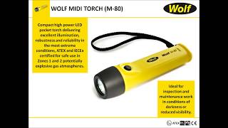 Wolf Safety Midi M80  Ultra Bright Compact LED ATEX Safety Torch [upl. by Delmore]