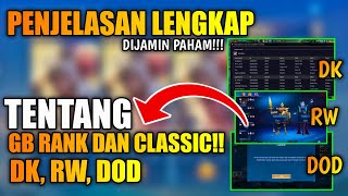 PENJELASAN LENGKAP TENTANG DK RW DOD GB CLASSIC DAN GB RANK TERBARU MOBILE LWGENDS [upl. by Enrak660]