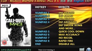 CoDModern Warfare 3 AllVersions Plus 8 Trainer 5 [upl. by Entruoc88]