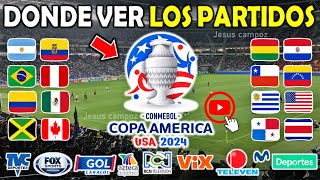 Donde ver la Copa América 2024 en vivo TODOS los PARTIDOS como ver la Copa America canales por pais [upl. by Gualterio]