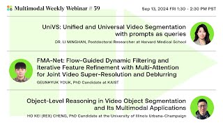 Unified Video Segmentation and Video Object Segmentation  Multimodal Weekly 59 [upl. by Heidy]