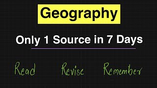 Completing entire Geography in 7 days with 1 Source for UPSC 2024 [upl. by Eibrad108]