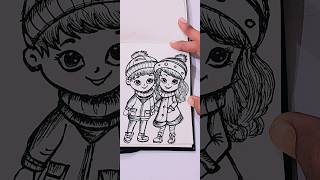 DIV Cute cartoon character drawing ideasviralvideo art bts drawing new status cartoon shorts [upl. by Ballman330]