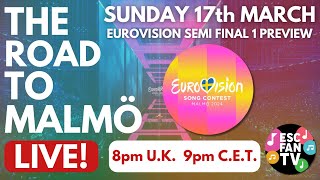 ESC Fan TV Live  Eurovision 2024  Semi Final 1 Preview  The Road To Malmö [upl. by Aanas]