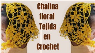 chalina chal velo tejido en crochet estilo floral🥰 [upl. by Spiro]