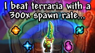 I beat terraria with a 300x spawn rate  FULL PLAYTHROUGH [upl. by Ahsilyt368]