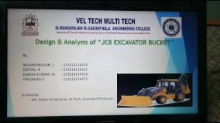 DESIGN AND ANALYSIS OF JCB EXCAVATOR BUCKET [upl. by Akimert31]