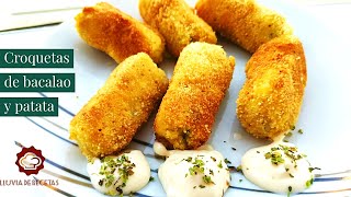 CROQUETAS DE BACALAO Y PATATA  RECETA THERMOMIX pocos ingredientes [upl. by Yeslaehc]