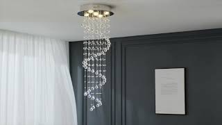 Spiral Raindrop Chandelier  Raindrop Crystal Chandelier [upl. by Vladamar]