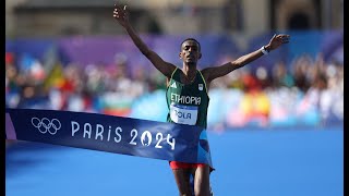 Ethiopias Tamirat Tola wins the Olympics Marathon in Paris 2024 [upl. by Hugon389]