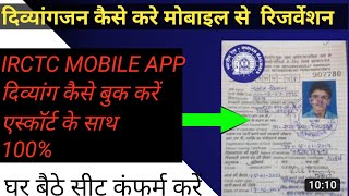 दिव्यांग कोटा में टिकट बुक करना सीखें how to book handicapped ticket in irctc railway concession [upl. by Audi]