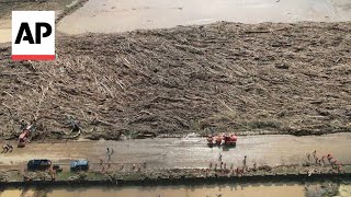 Drone footage shows damage in the Philippines by Typhoon Usagi [upl. by Ahsaret302]