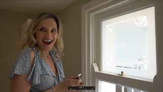 Installing faux etched glass windows [upl. by Ardnua]