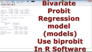 Bivariate Probit Regression model models Use biprobit With In R Software [upl. by Brause]