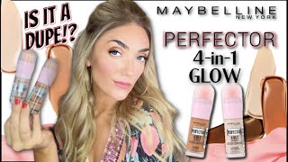 NEW MAYBELLINE PERFECTOR 4IN1 GLOW FIRST IMPRESSIONS AND DUPE TESTING [upl. by Kimmy]