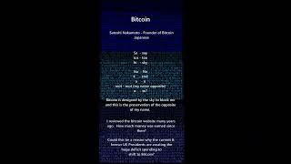 Bitcoin Founder Name Decoded is a Block of Me [upl. by Aset282]