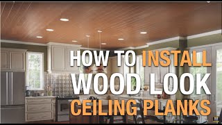 How to Install Wood Look Ceiling Planks FAST [upl. by Sida]