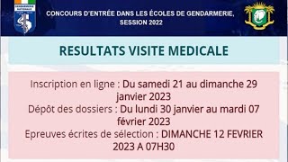 Concours De Gendarmerie 2022  Consulter Résultat Visite Médicale Et Payer Les Frais DInscription [upl. by Ahsika43]