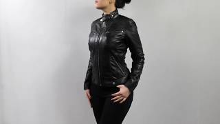 Damen Lederjacke Derby Black [upl. by Peppi]