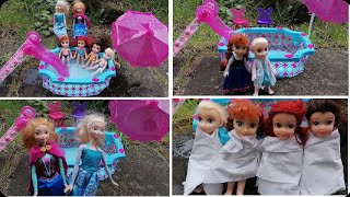 Barbie Doll ki kahani Urdu Hindi l Disney Princess Ana Elsa ka new Swimming pool l My Dolls World [upl. by Deina]