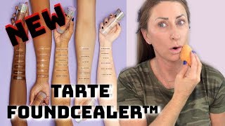 TESTING the NEW Tarte Babassu Foundcealer™ Skincare Foundation SPF 20 Over 40 [upl. by Sherrie786]