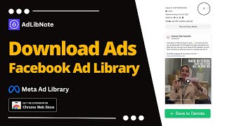 How to Save and Download Ads from Facebook  Meta Ad Library  AdLibNote  Denote facebookads [upl. by Leahcimnhoj543]