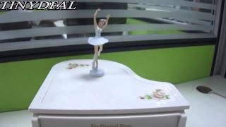 10quot Battery Powered Ballet Girl Piano Shaped Musical Box [upl. by Legra]