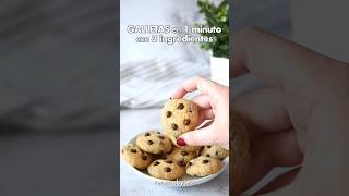 GALLETAS en 1 MINUTO con 3 Ingredientes 🍪 postresfaciles receta postressinhorno [upl. by Analos275]