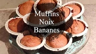 RECETTE SUCRÉE  Muffins Noix amp 🍌 ChadCuisine2015 [upl. by Haletta547]