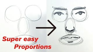 How to Draw a Face Basic Proportions easy  drawing for beginners  Tutorial [upl. by Peterman]