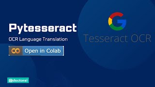 Pytesseract  OCR Language Translation [upl. by Ludmilla536]